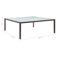 Thumbnail for Garten-Esstisch Braun 200×200×74 cm Poly Rattan