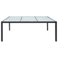 Thumbnail for Garten-Esstisch Schwarz 200×200×74 cm Poly-Rattan