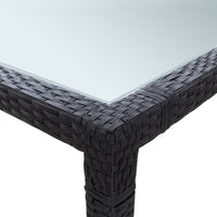 Thumbnail for Garten-Esstisch Schwarz 200×200×74 cm Poly-Rattan