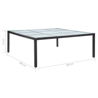 Thumbnail for Garten-Esstisch Schwarz 200×200×74 cm Poly-Rattan