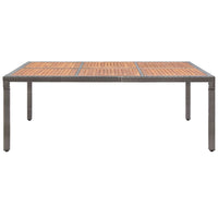 Thumbnail for Gartentisch Grau 200x150x74 cm Poly Rattan und Akazienholz