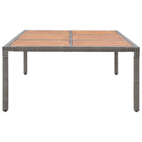 Thumbnail for Gartentisch Grau 200x150x74 cm Poly Rattan und Akazienholz
