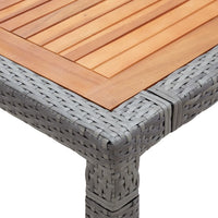 Thumbnail for Gartentisch Grau 200x150x74 cm Poly Rattan und Akazienholz