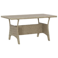 Thumbnail for Gartentisch Grau 130x70x66 cm Poly Rattan