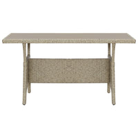 Thumbnail for Gartentisch Grau 130x70x66 cm Poly Rattan