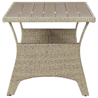 Thumbnail for Gartentisch Grau 130x70x66 cm Poly Rattan