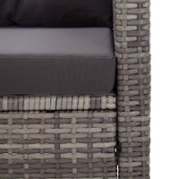 Thumbnail for 2-Sitzer-Gartensofa mit Kissen Grau 124 cm Poly Rattan