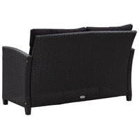 Thumbnail for 2-Sitzer-Gartensofa mit Kissen Schwarz 124 cm Poly Rattan