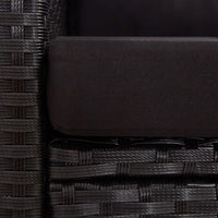 Thumbnail for 2-Sitzer-Gartensofa mit Kissen Schwarz 124 cm Poly Rattan