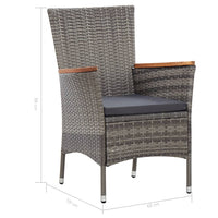 Thumbnail for 9-tlg. Garten-Essgruppe mit Kissen Poly Rattan Grau
