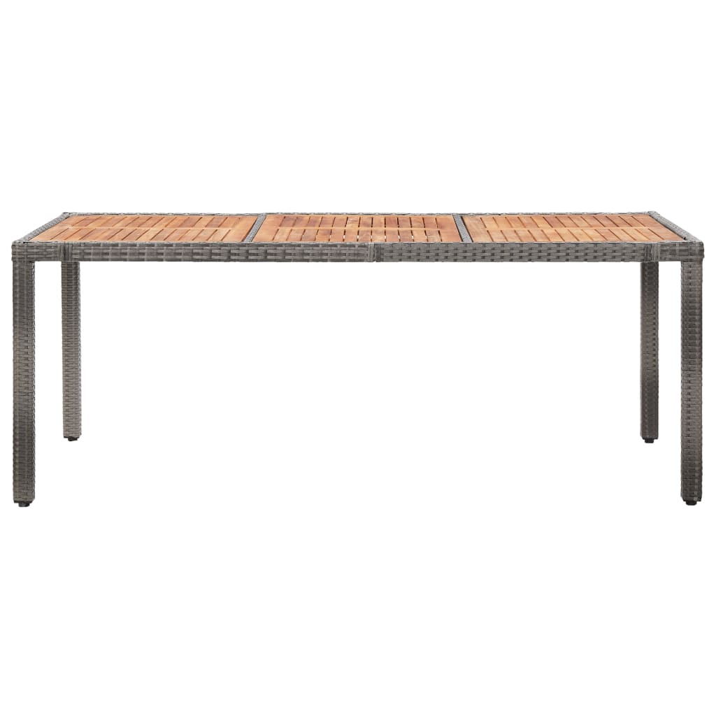 9-tlg. Garten-Essgruppe mit Kissen Poly Rattan Grau