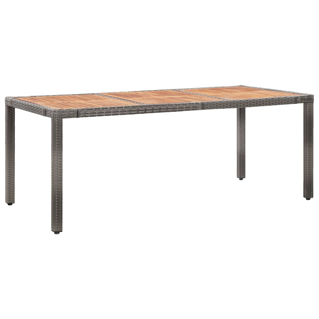 9-tlg. Garten-Essgruppe mit Kissen Poly Rattan Grau