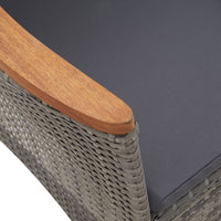 Thumbnail for 9-tlg. Garten-Essgruppe mit Kissen Poly Rattan Grau
