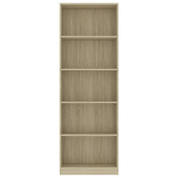 Thumbnail for Bücherregal 5 Fächer Sonoma-Eiche 60x24x175 cm Holzwerkstoff
