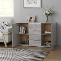 Thumbnail for Sideboard Betongrau 120x35,5x75 cm Holzwerkstoff
