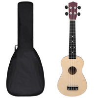 Thumbnail for Sopran Ukulele Set für Kinder mit Tasche Helles Holz 23