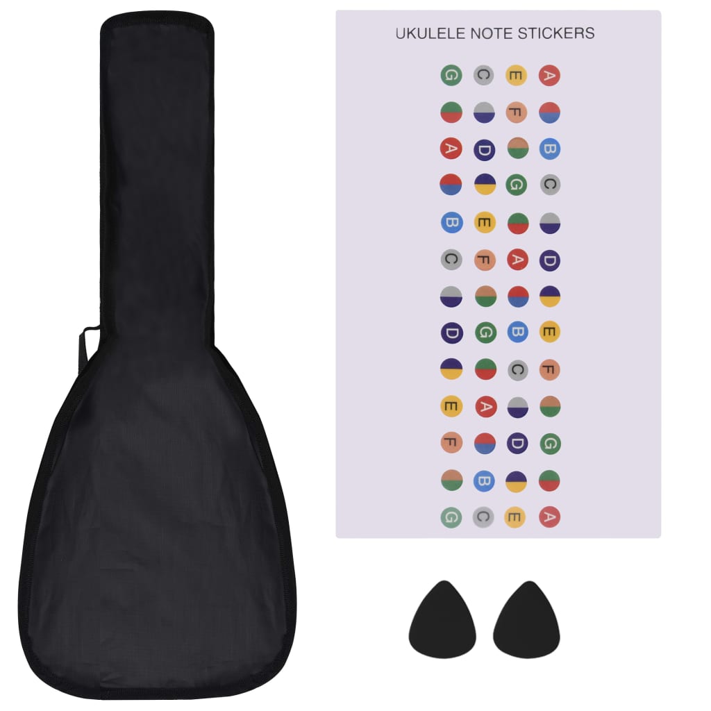 Sopran Ukulele Set für Kinder mit Tasche Helles Holz 23"
