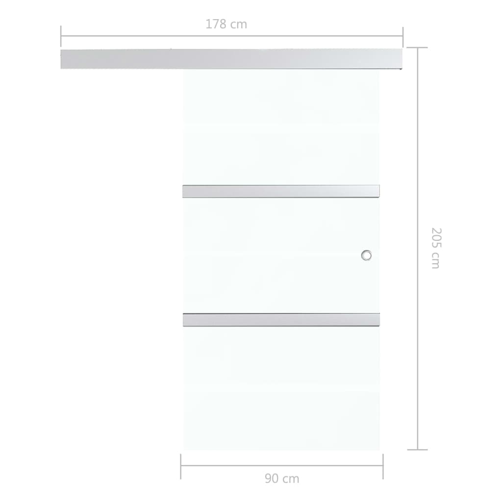 Schiebetür mit Softclose ESG-Glas und Aluminium 90x205 cm