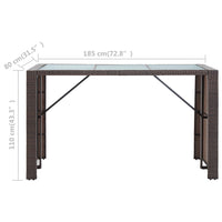 Thumbnail for 7-tlg. Gartenbar-Set mit Auflagen Poly Rattan Braun