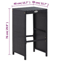 Thumbnail for 7-tlg. Gartenbar-Set mit Auflagen Poly Rattan Schwarz