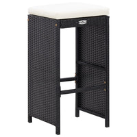 Thumbnail for 7-tlg. Gartenbar-Set mit Auflagen Poly Rattan Schwarz