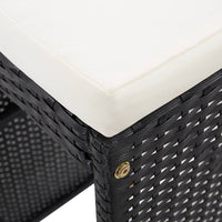 Thumbnail for 7-tlg. Gartenbar-Set mit Auflagen Poly Rattan Schwarz