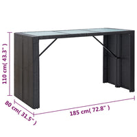 Thumbnail for 7-tlg. Gartenbar-Set mit Auflagen Poly Rattan Schwarz