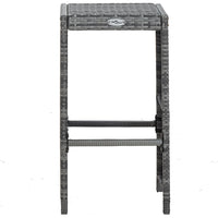 Thumbnail for 7-tlg. Gartenbar-Set mit Auflagen Poly Rattan Grau