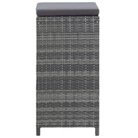 Thumbnail for 7-tlg. Gartenbar-Set mit Auflagen Poly Rattan Grau
