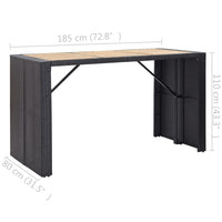 Thumbnail for 7-tlg. Gartenbar-Set mit Kissen Poly-Rattan Schwarz
