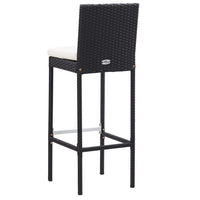 Thumbnail for 7-tlg. Gartenbar-Set mit Kissen Poly-Rattan Schwarz