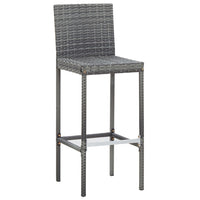 Thumbnail for 7-tlg. Gartenbar-Set mit Auflagen Poly Rattan Grau