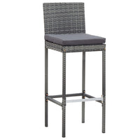 Thumbnail for 7-tlg. Gartenbar-Set mit Auflagen Poly Rattan Grau