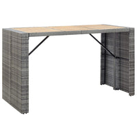 Thumbnail for 7-tlg. Gartenbar-Set mit Auflagen Poly Rattan Grau