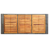 Thumbnail for 7-tlg. Gartenbar-Set mit Auflagen Poly Rattan Grau