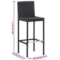 Thumbnail for 5-tlg. Garten-Bar-Set Poly Rattan und Akazienholz Schwarz