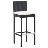 Thumbnail for 5-tlg. Garten-Bar-Set Poly Rattan und Akazienholz Schwarz