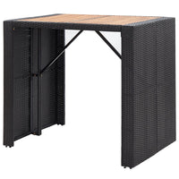 Thumbnail for 5-tlg. Garten-Bar-Set Poly Rattan und Akazienholz Schwarz