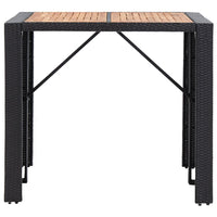 Thumbnail for 5-tlg. Garten-Bar-Set Poly Rattan und Akazienholz Schwarz