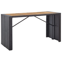 Thumbnail for 9-tlg. Garten-Bar-Set Poly Rattan und Akazienholz Schwarz
