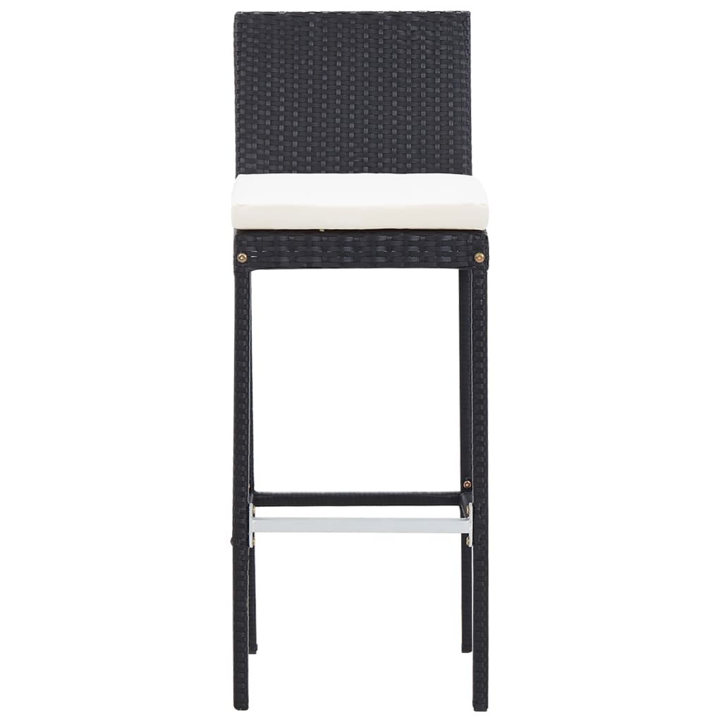 9-tlg. Garten-Bar-Set Poly Rattan und Akazienholz Schwarz