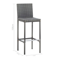 Thumbnail for 9-tlg. Garten-Bar-Set Poly Rattan und Akazienholz Grau