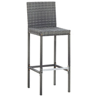 Thumbnail for 9-tlg. Garten-Bar-Set Poly Rattan und Akazienholz Grau