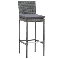 Thumbnail for 9-tlg. Garten-Bar-Set Poly Rattan und Akazienholz Grau