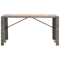 Thumbnail for 9-tlg. Garten-Bar-Set Poly Rattan und Akazienholz Grau