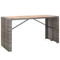 Thumbnail for 9-tlg. Garten-Bar-Set Poly Rattan und Akazienholz Grau
