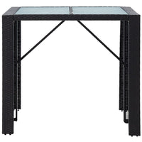 Thumbnail for 5-tlg. Garten-Bar-Set Poly Rattan und Glas Schwarz