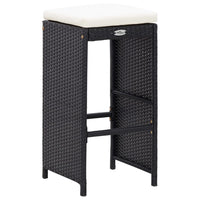 Thumbnail for 5-tlg. Garten-Bar-Set Poly Rattan und Glas Schwarz