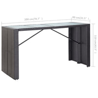 Thumbnail for 9-tlg. Gartenbar-Set Poly Rattan Schwarz