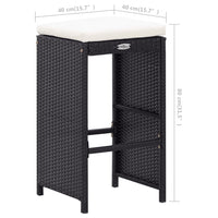 Thumbnail for 9-tlg. Gartenbar-Set Poly Rattan Schwarz